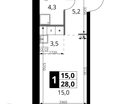 Студия, 28&nbsp;м²