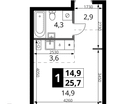 Студия, 25 м²