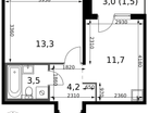 1-к. квартира, 34&nbsp;м²