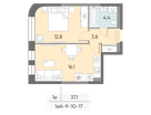 1-к. квартира, 37&nbsp;м²