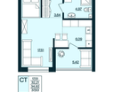 1-к. квартира, 37,7 м²