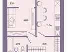 1-к. квартира, 34&nbsp;м²