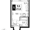 Студия, 21 м²