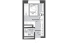 Студия, 21,4&nbsp;м²