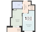 1-к. квартира, 37&nbsp;м²