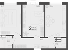 2-к. квартира, 53 м²