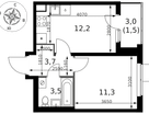 1-к. квартира, 32&nbsp;м²