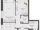 2-к. квартира, 56 м²