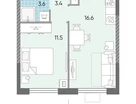 1-к. квартира, 35&nbsp;м²