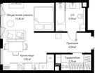 1-к. квартира, 37 м²
