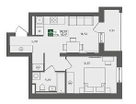 1-к. квартира, 43,5 м²
