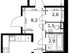 2-к. квартира, 56&nbsp;м²