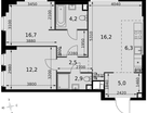 3-к. квартира, 66&nbsp;м²