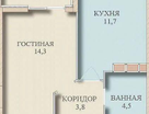 1-к. квартира, 34,5&nbsp;м²