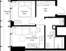 1-к. квартира, 33 м²