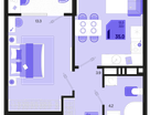 1-к. квартира, 35&nbsp;м²
