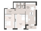 2-к. квартира, 75&nbsp;м²