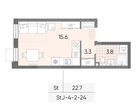 Студия, 22&nbsp;м²