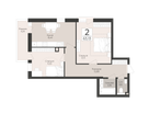 2-к. квартира, 63 м²
