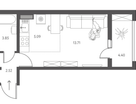 Студия, 27,4&nbsp;м²