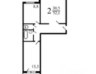2-к. квартира, 52 м²
