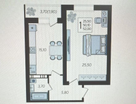 1-к. квартира, 52&nbsp;м²