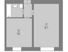 1-к. квартира, 28,8&nbsp;м²