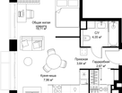 Студия, 38&nbsp;м²