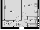 1-к. квартира, 40&nbsp;м²