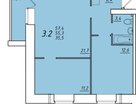 2-к. квартира, 57,4&nbsp;м²