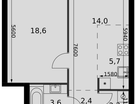 2-к. квартира, 46&nbsp;м²