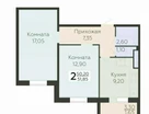 2-к. квартира, 51&nbsp;м²