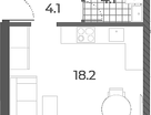 Студия, 26,4&nbsp;м²