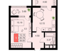 1-к. квартира, 39&nbsp;м²