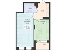 1-к. квартира, 43,8&nbsp;м²