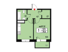 1-к. квартира, 34 м²