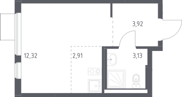 Студия, 22&nbsp;м²