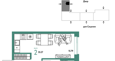 2-к. квартира, 35&nbsp;м²