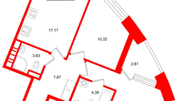 2-к. квартира, 57 м²