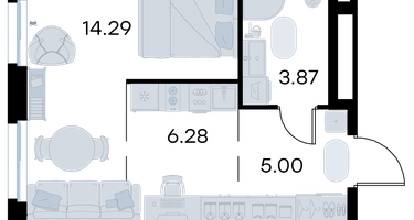 Студия, 29&nbsp;м²