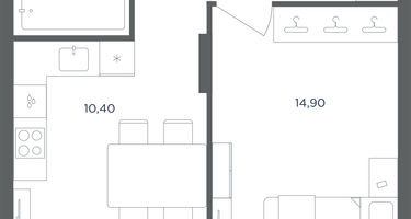 1-к. квартира, 37&nbsp;м²