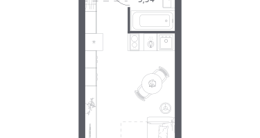 Студия, 22&nbsp;м²