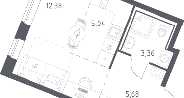 Студия, 26&nbsp;м²