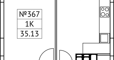 1-к. квартира, 35&nbsp;м²