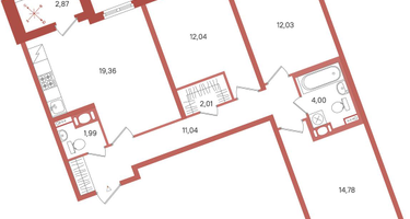 3-к. квартира, 78&nbsp;м²