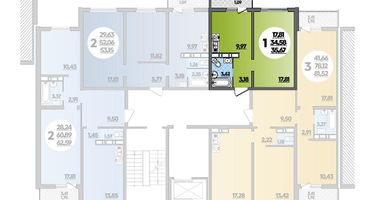 1-к. квартира, 35&nbsp;м²