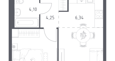 Студия, 38&nbsp;м²