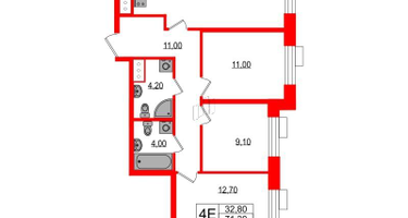3-к. квартира, 71&nbsp;м²
