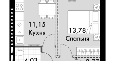 1-к. квартира, 36&nbsp;м²