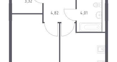 1-к. квартира, 38&nbsp;м²